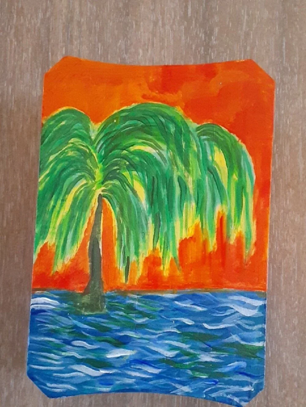 Hand-Painted Wooden Trinket Box - weeping willow - Picture 3 of 10